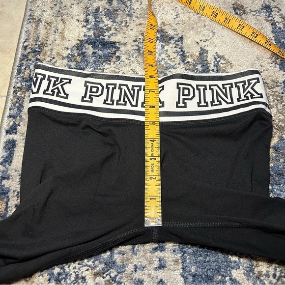 PINK Victorias Secret Black & White Logo Print Sports Bra & Leggings Set Size S - Picture 15 of 16